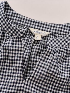 johnnie‑O Trish Flutter Sleeve Gingham Top – Size S